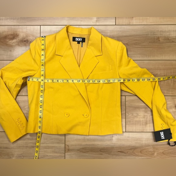 NWT DKNY Yellow Double-Breasted Blazer Size Small - Picture 8 of 12